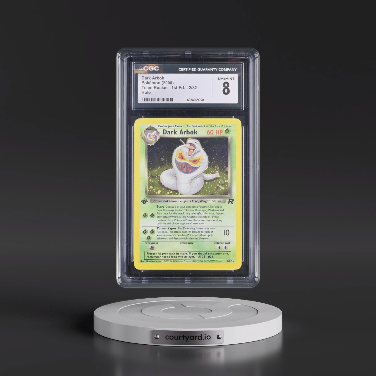 2000 Team Rocket #2/82 Dark Arbok - 1st Edition Holo (CGC 8 NM-MT)