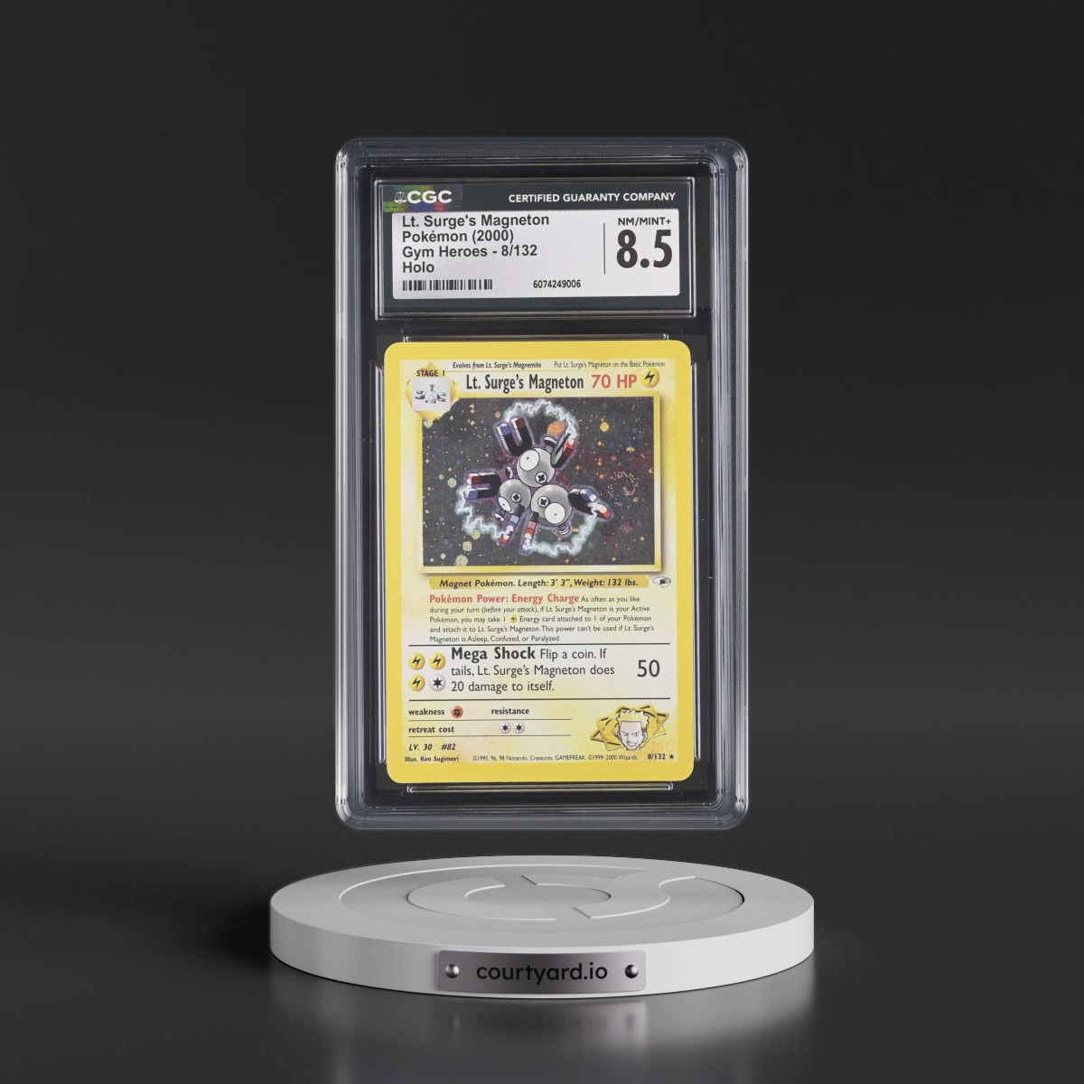 2000 Gym Heroes #8/132 Lt. Surge's Magneton - Holo (CGC 8.5 NM-MT+)