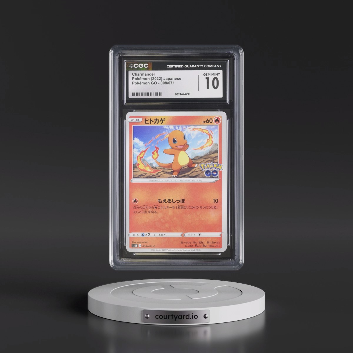 2022 Pokémon GO #008/071 Charmander (CGC 10 GEM MINT)