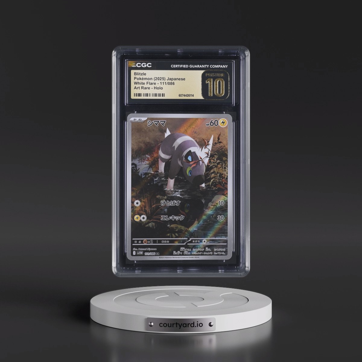 2025 White Flare - sv11W #111/086 Blitzle - Art Rare Holo (CGC 10 PRISTINE)