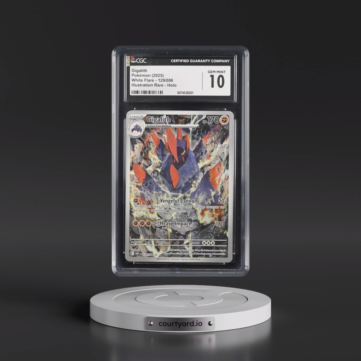 2025 White Flare - WHT EN #129/086 Gigalith - Illustration Rare Holo (CGC 10 GEM MINT)