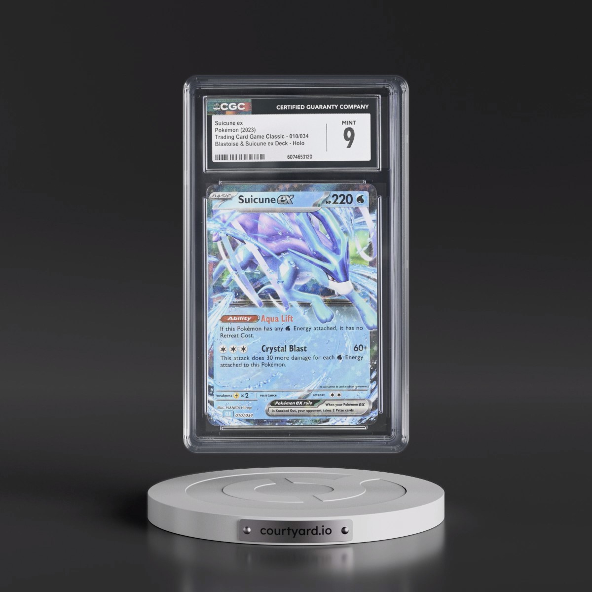 2023 Trading Card Game Classic - CLV, CLC, CLB #010/034 Suicune ex - Blastoise & Suicune ex Deck - CLB Holo (CGC 9 MINT)