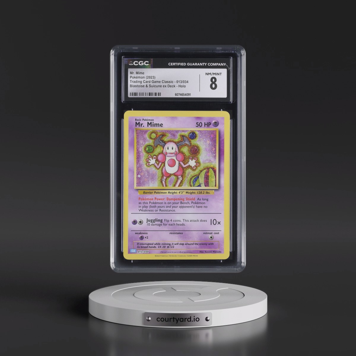 2023 Trading Card Game Classic - CLV, CLC, CLB #013/034 Mr. Mime - Blastoise & Suicune ex Deck - CLB Holo (CGC 8 NM-MT)