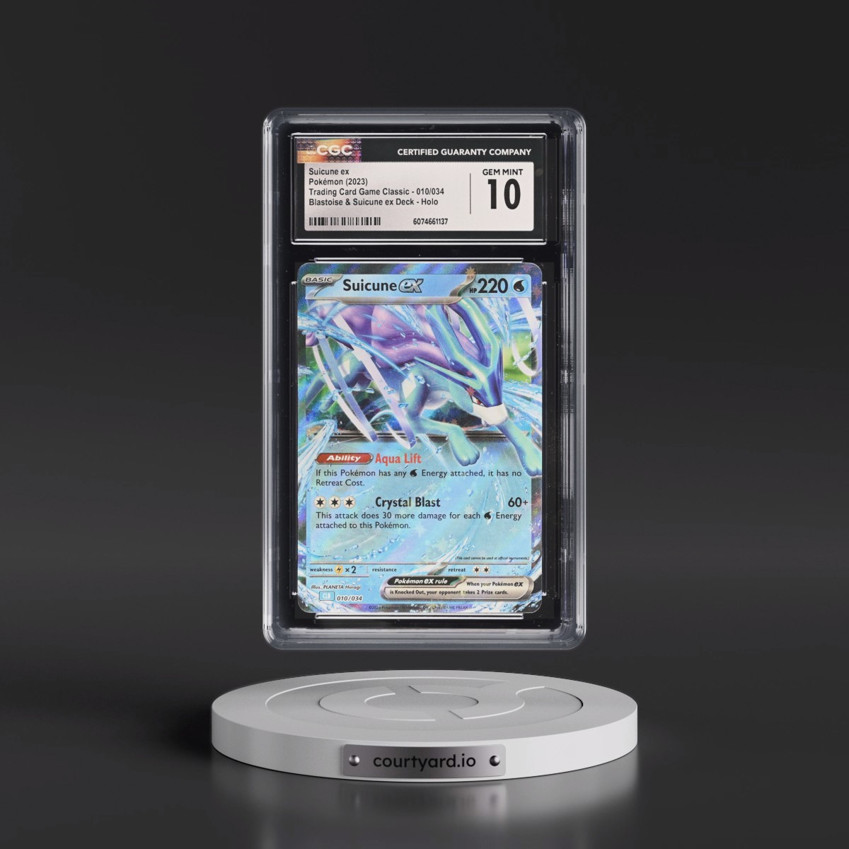 2023 Trading Card Game Classic - CLV, CLC, CLB #010/034 Suicune ex - Blastoise & Suicune ex Deck - CLB Holo (CGC 10 GEM MINT)