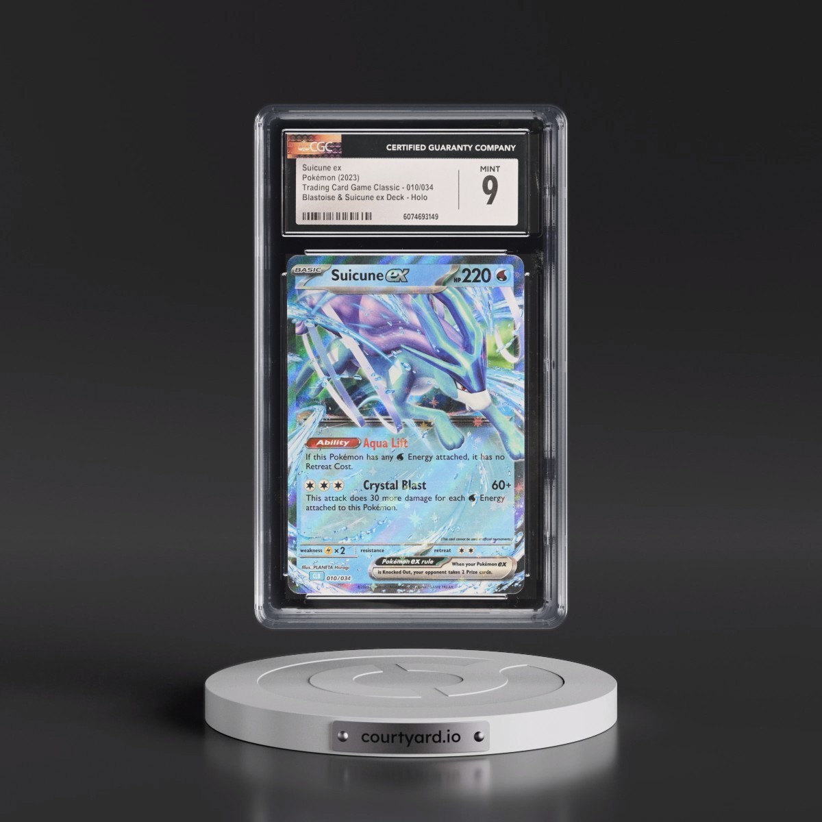 2023 Trading Card Game Classic - CLV, CLC, CLB #010/034 Suicune ex - Blastoise & Suicune ex Deck - CLB Holo (CGC 9 MINT)