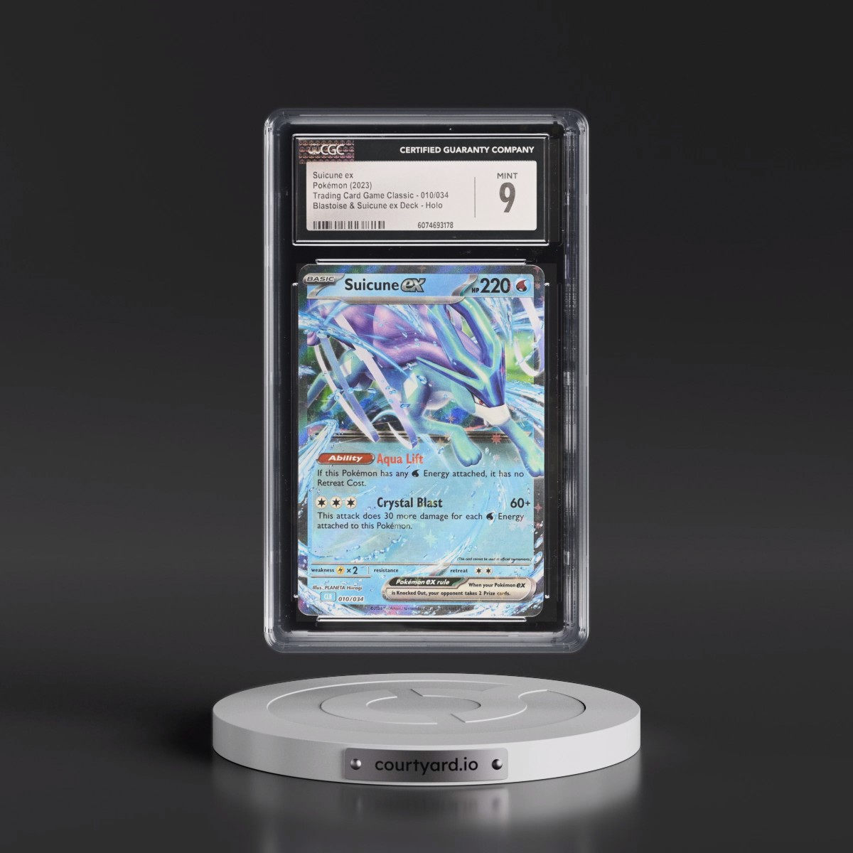 2023 Trading Card Game Classic - CLV, CLC, CLB #010/034 Suicune ex - Blastoise & Suicune ex Deck - CLB Holo (CGC 9 MINT)