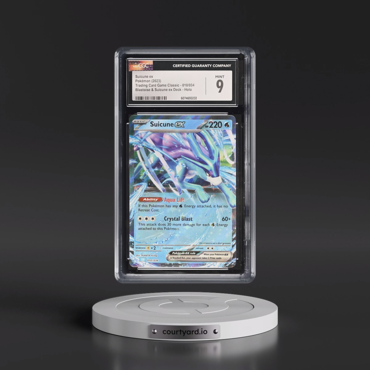 2023 Trading Card Game Classic - CLV, CLC, CLB #010/034 Suicune ex - Blastoise & Suicune ex Deck - CLB Holo (CGC 9 MINT)