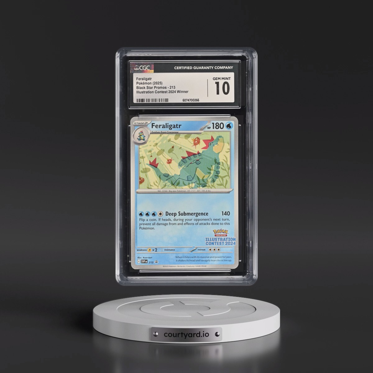 2025 Pokémon Svp EN-SV Black Star Promo #213 Feraligatr - Illustration Contest 2024 (CGC 10 GEM MINT)