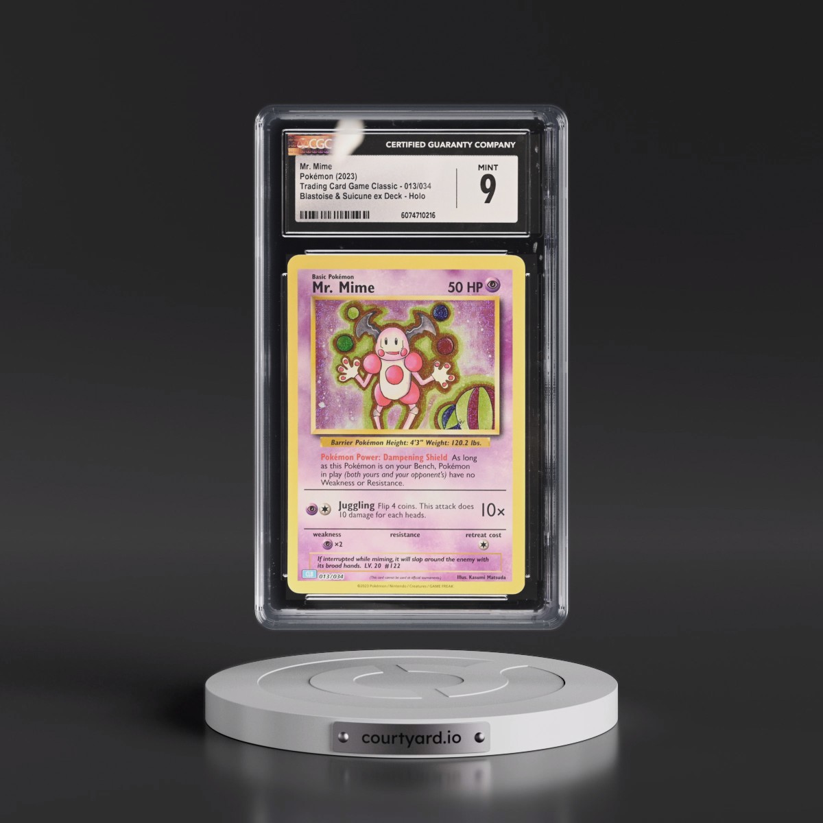 2023 Trading Card Game Classic - CLV, CLC, CLB #013/034 Mr. Mime - Blastoise & Suicune ex Deck - CLB Holo (CGC 9 MINT)