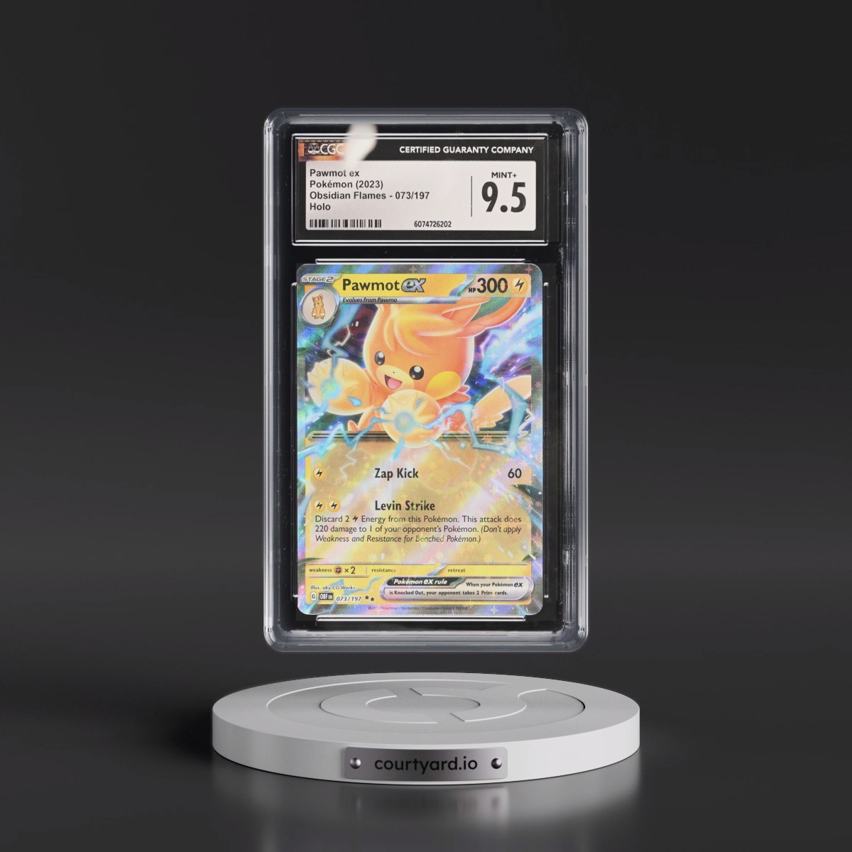 2023 Obsidian Flames - OBF EN #073/197 Pawmot ex - Holo (CGC 9.5 MINT+)