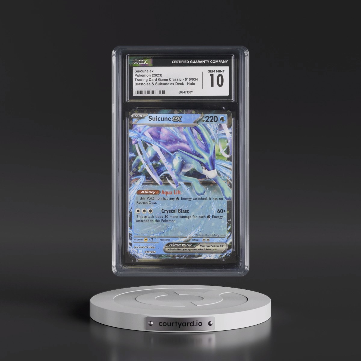 2023 Trading Card Game Classic - CLV, CLC, CLB #010/034 Suicune ex - Blastoise & Suicune ex Deck - CLB Holo (CGC 10 GEM MINT)