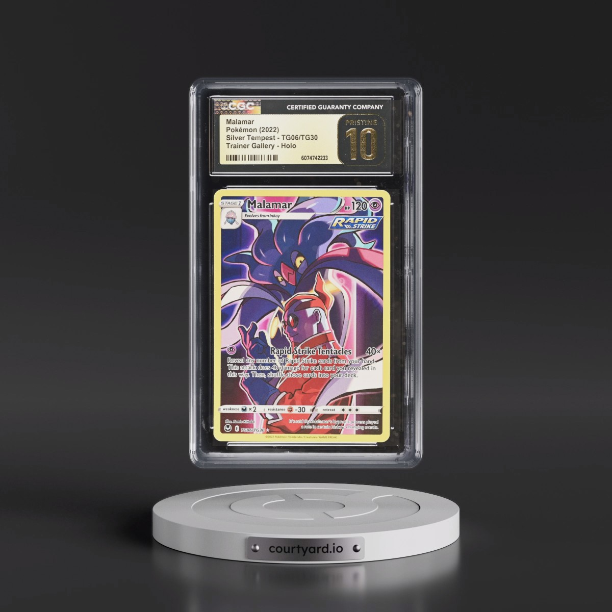 2022 Silver Tempest #TG06/TG30 Malamar - Trainer Gallery Holo (CGC 10 PRISTINE)