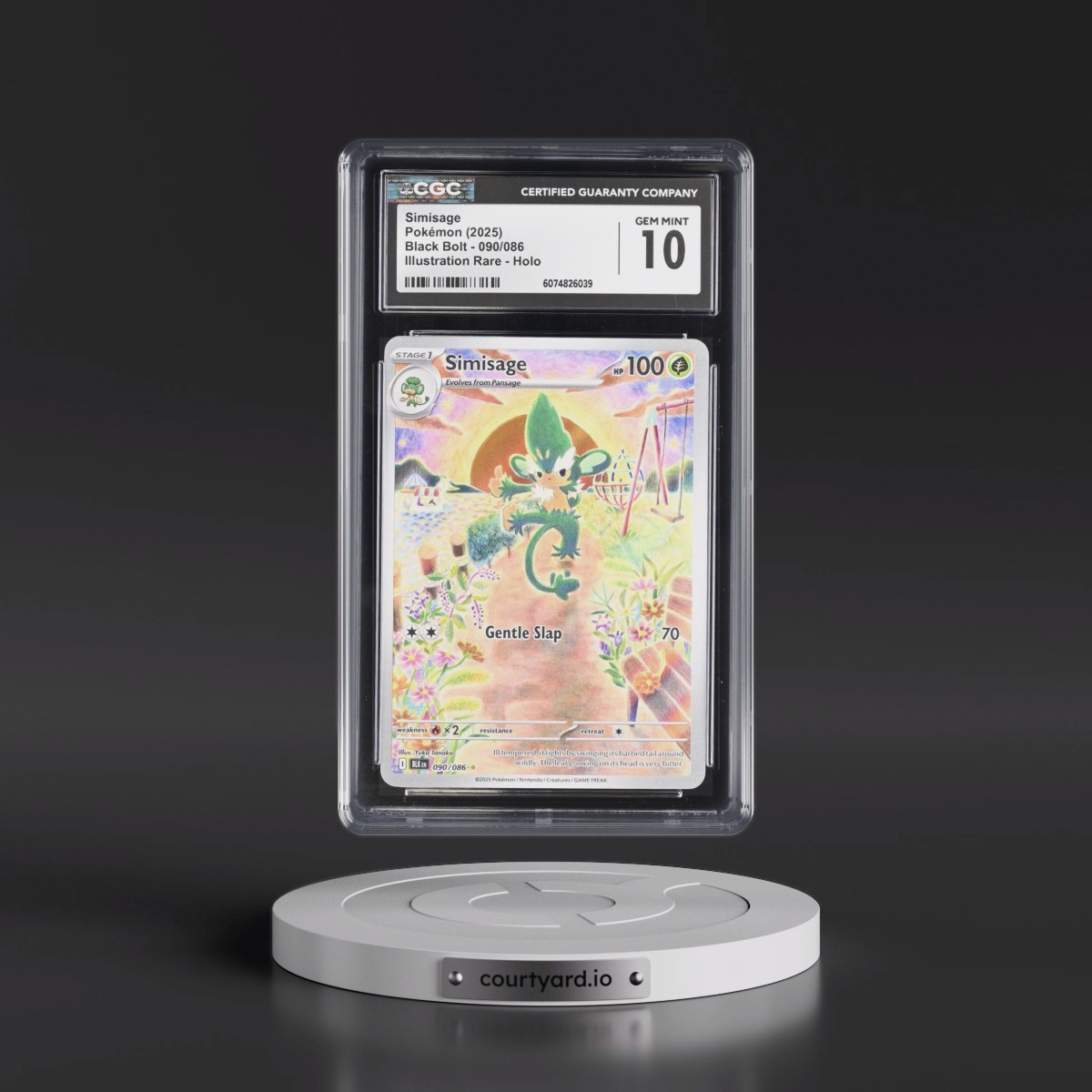 2025 Black Bolt - BLK EN #090/086 Simisage - Illustration Rare Holo (CGC 10 GEM MINT)