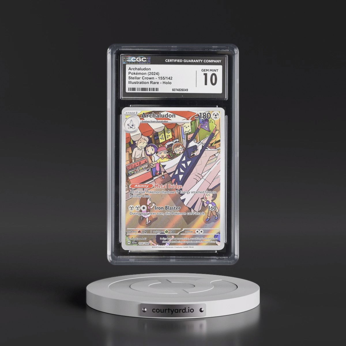 2024 Stellar Crown - SCR EN #155/142 Archaludon - Illustration Rare Holo (CGC 10 GEM MINT)