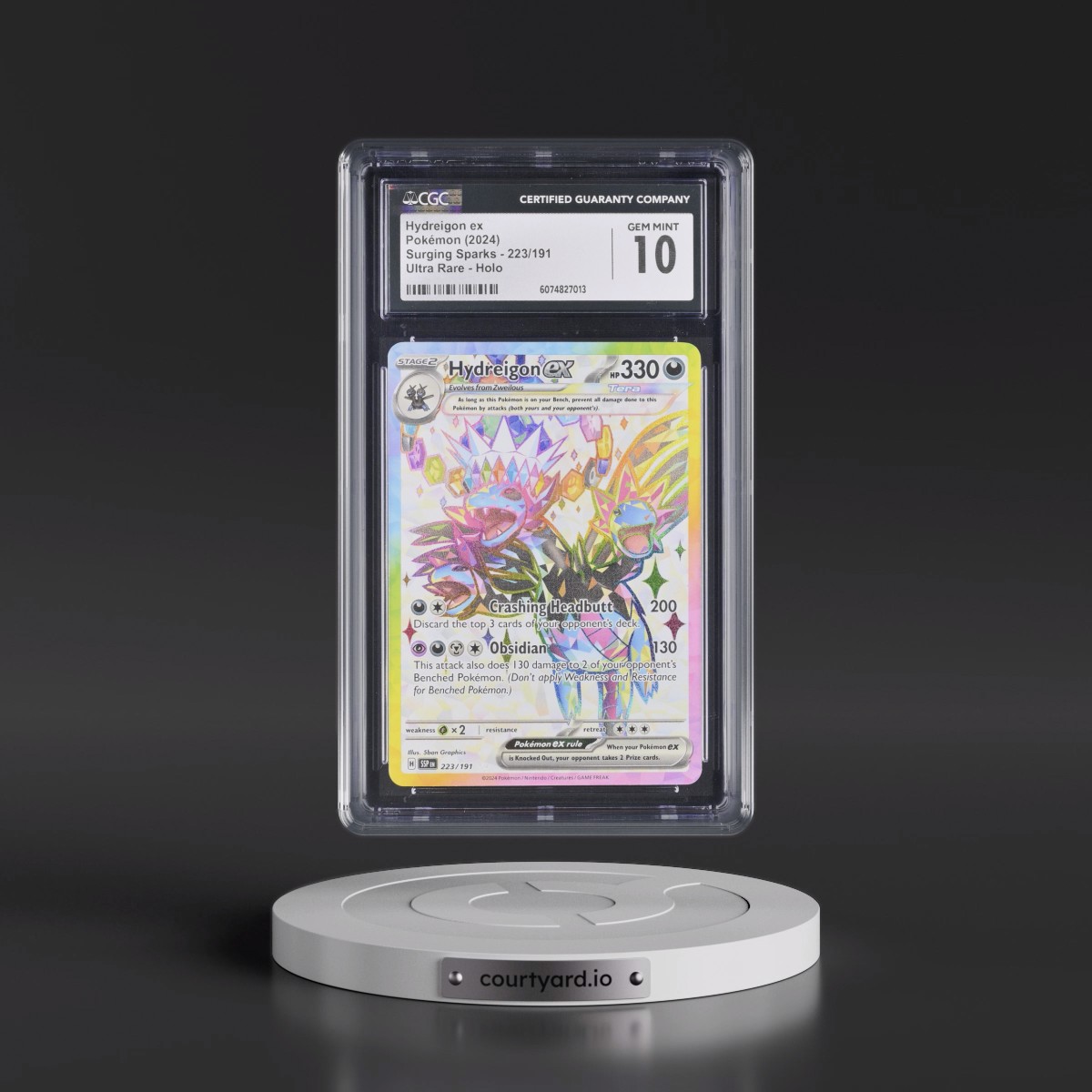 2024 Surging Sparks - SSP EN #223/191 Hydreigon ex - Ultra Rare Holo (CGC 10 GEM MINT)
