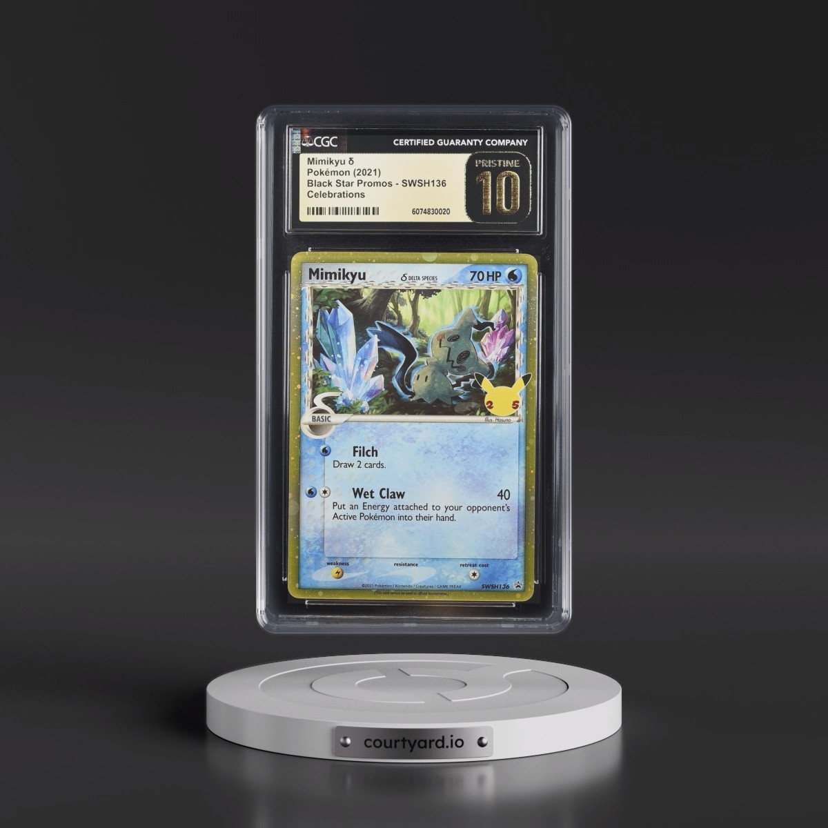 2017 Black Star Promos - Sword & Shield #SWSH136 Mimikyu ´ - Celebrations (Holo) (CGC 10 PRISTINE)