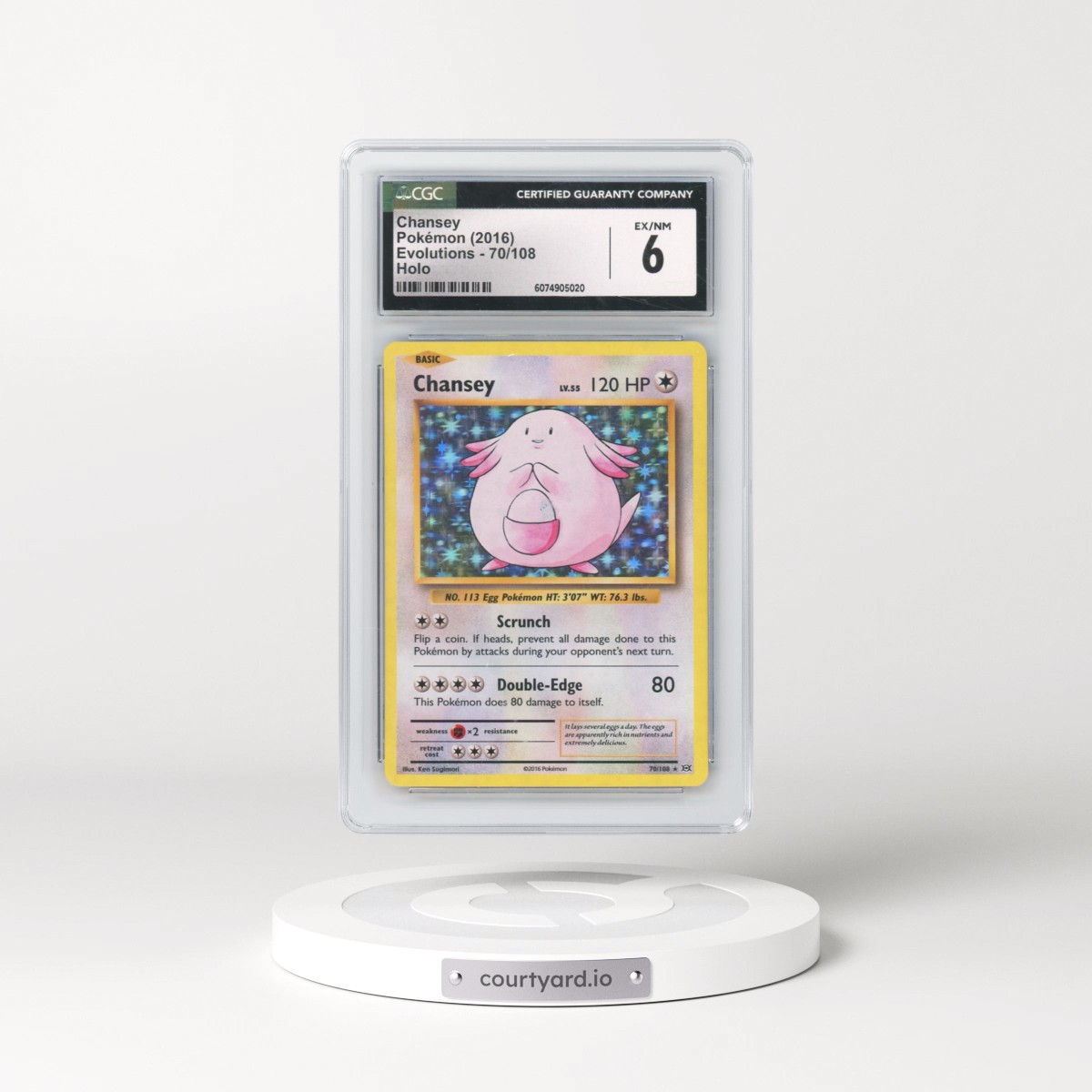 2016 Evolutions #70/108 Chansey - Holo (CGC 6 EX-NM)