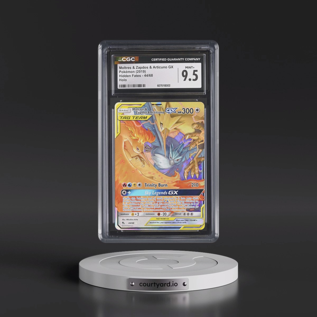 2019 Hidden Fates #44/68 Moltres & Zapdos & Articuno GX - Holo (CGC 9.5 MINT+)