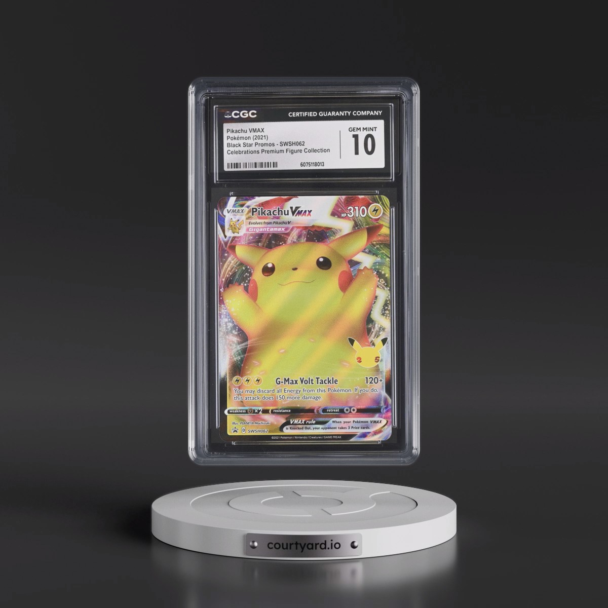 2017 Black Star Promos - Sword & Shield #SWSH062 Pikachu VMAX - Celebrations Premium Figure Coll. - Pikachu VMAX (Holo) (CGC 10 GEM MINT)
