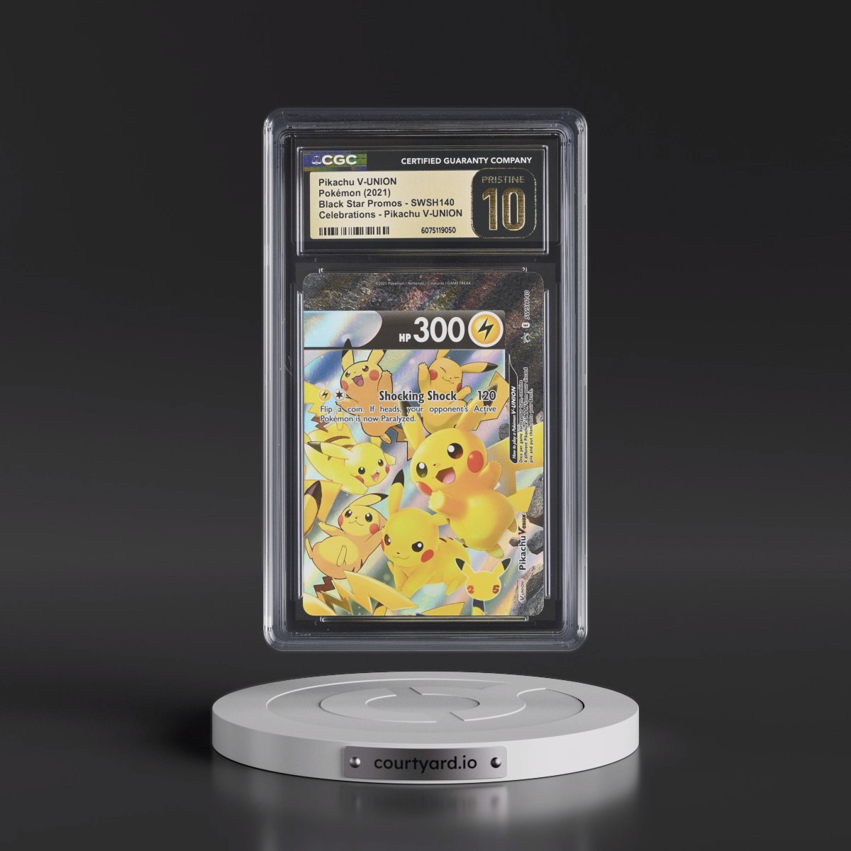 2017 Black Star Promos - Sword & Shield #SWSH140 Pikachu V-UNION - Celebrations Collection - Pikachu V-UNION (Holo) (CGC 10 PRISTINE)