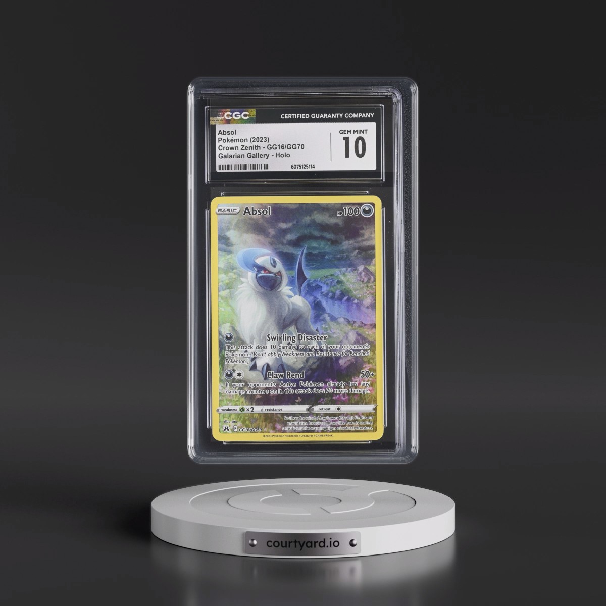 2023 Crown Zenith #GG16/GG70 Absol - Galarian Gallery Holo (CGC 10 GEM MINT)