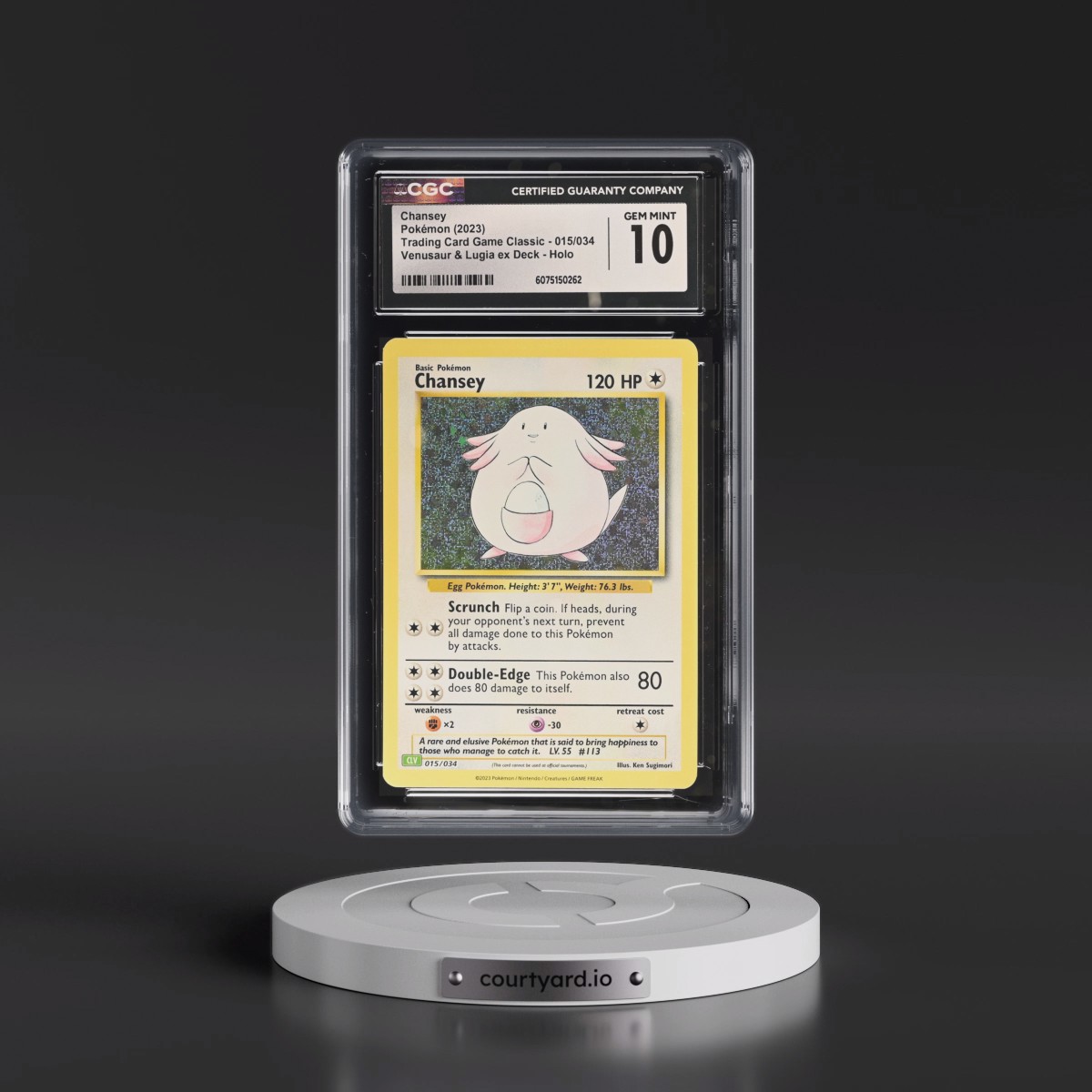 2023 Trading Card Game Classic - CLV, CLC, CLB #015/034 Chansey - Venusaur & Lugia ex Deck - CLV Holo (CGC 10 GEM MINT)
