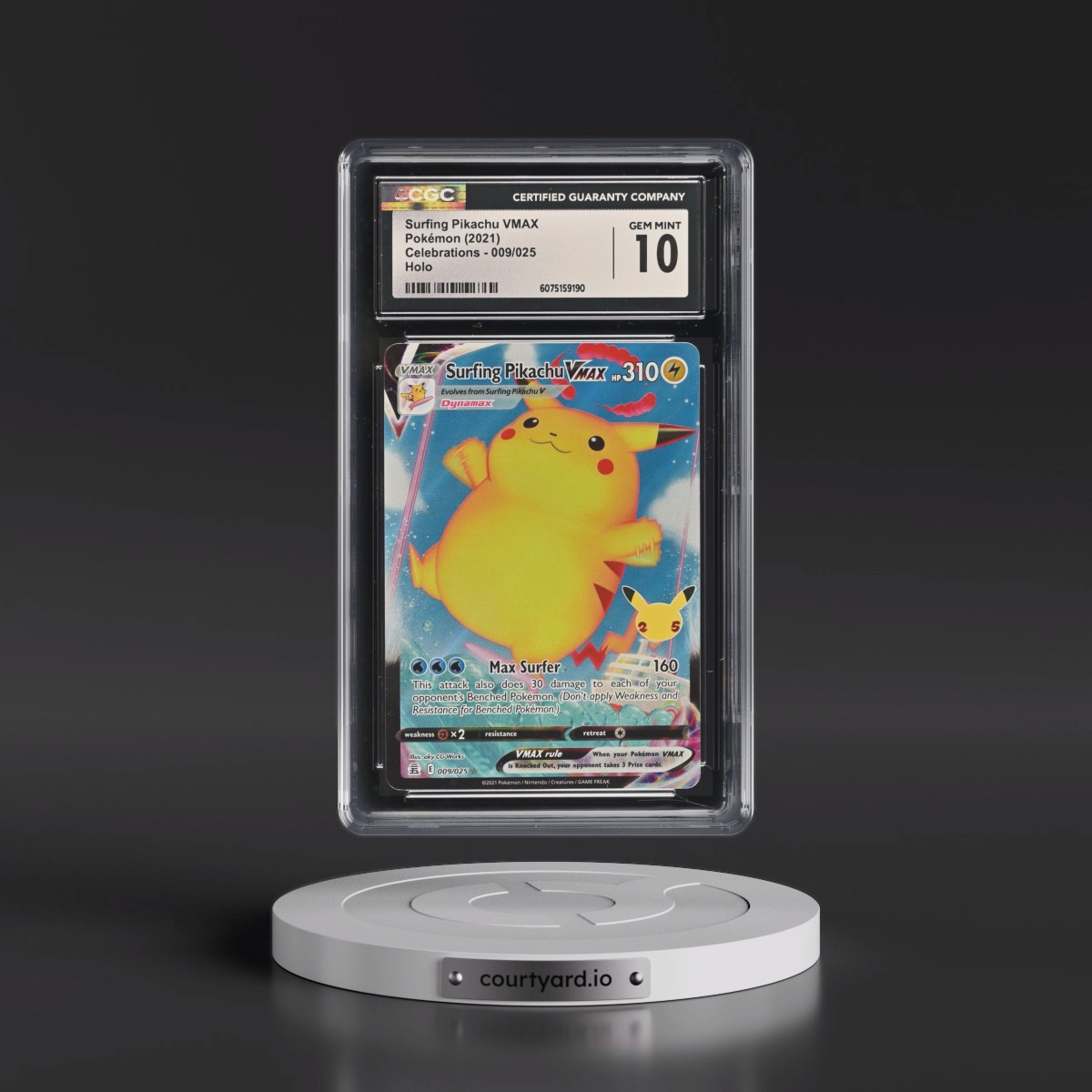 2021 Celebrations #009/025 Surfing Pikachu VMAX - Holo (CGC 10 GEM MINT)