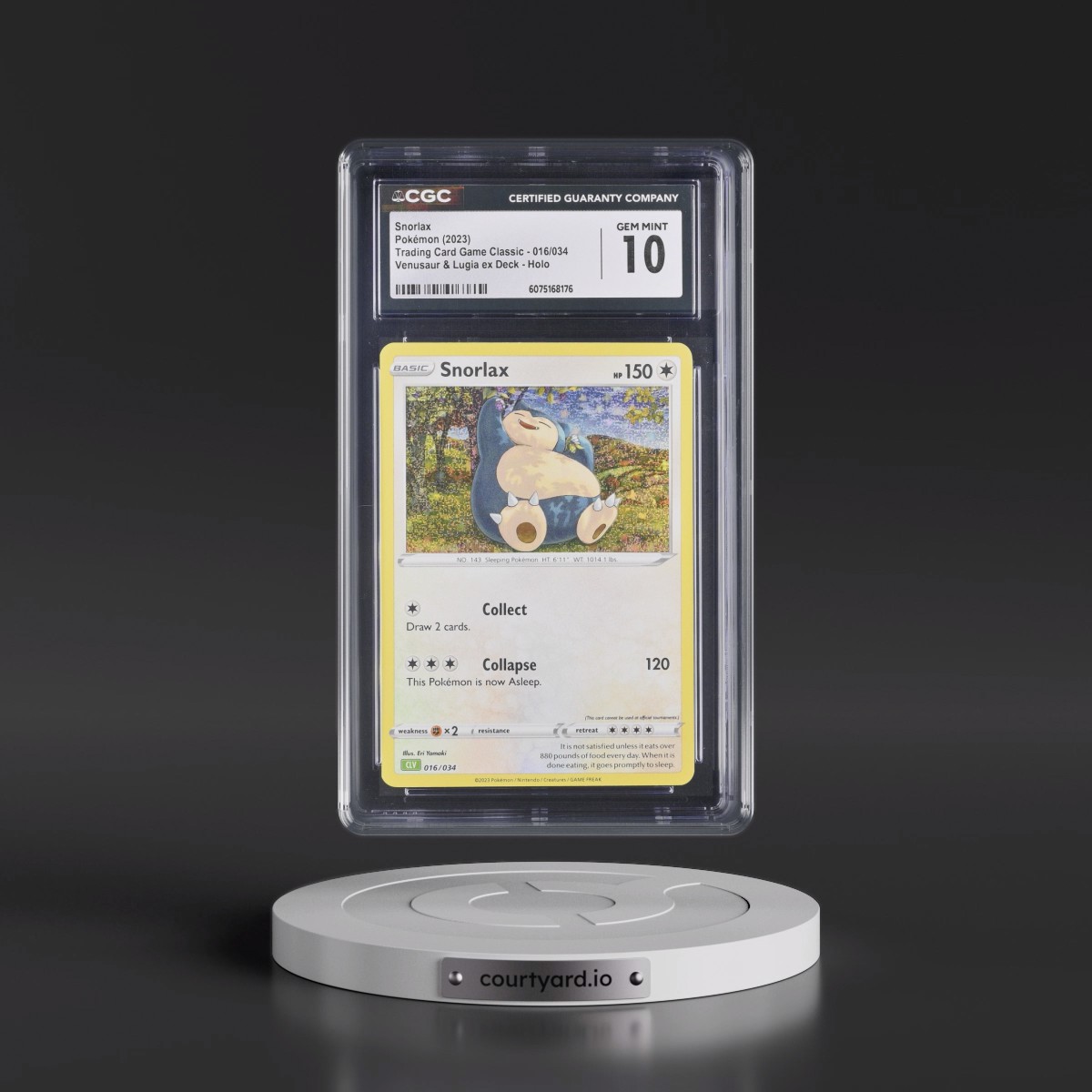 2023 Trading Card Game Classic - CLV, CLC, CLB #016/034 Snorlax - Venusaur & Lugia ex Deck - CLV Holo (CGC 10 GEM MINT)