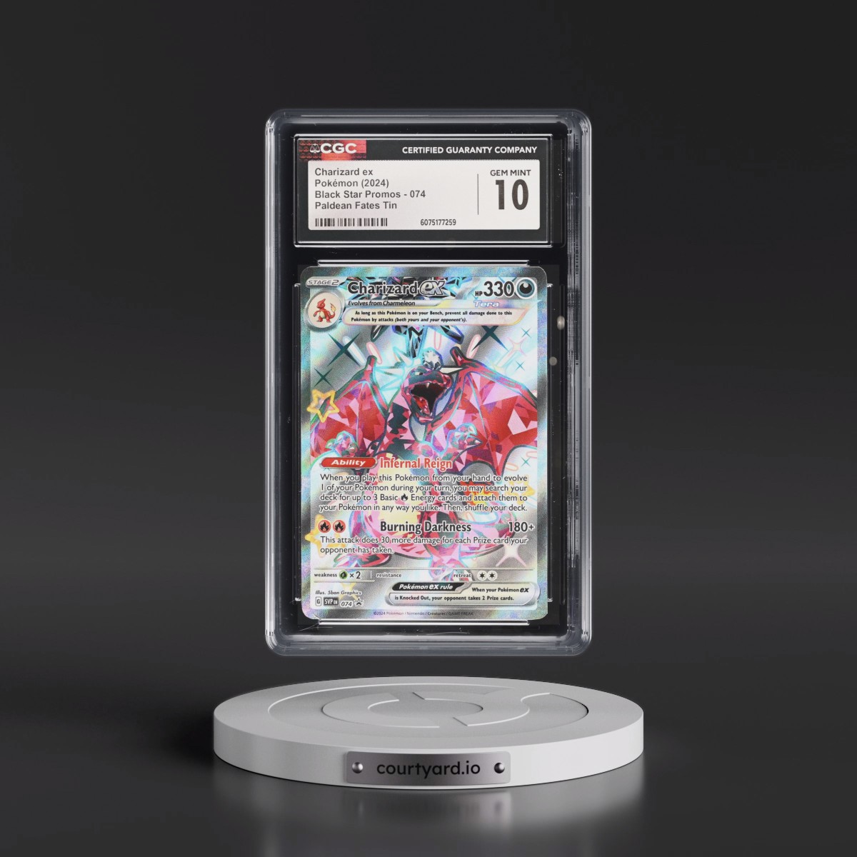 2023 Black Star Promos - Scarlet & Violet SVP EN #074 Charizard ex - Paldean Fates Tin (Holo) (CGC 10 GEM MINT)