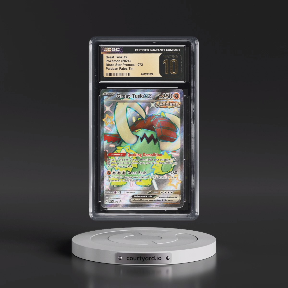 2023 Black Star Promos - Scarlet & Violet SVP EN #072 Great Tusk ex - Paldean Fates Tin (Holo) (CGC 10 PRISTINE)