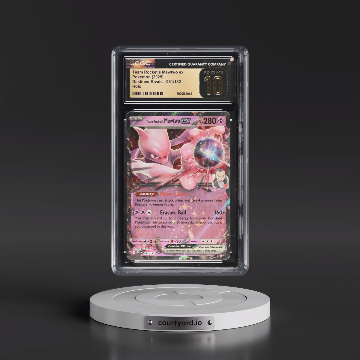 2025 Destined Rivals - DRI EN #081/182 Team Rocket's Mewtwo ex - Holo (CGC 10 PRISTINE)