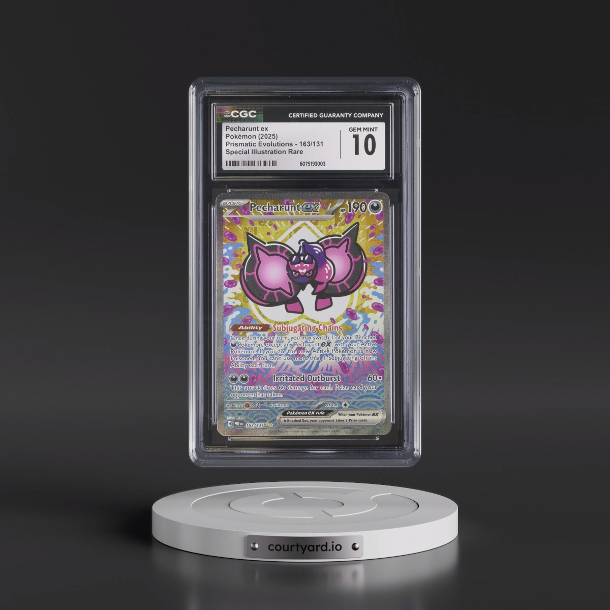 2025 Prismatic Evolutions - PRE EN #163/131 Pecharunt ex - Special Illustration Rare Holo (CGC 10 GEM MINT)