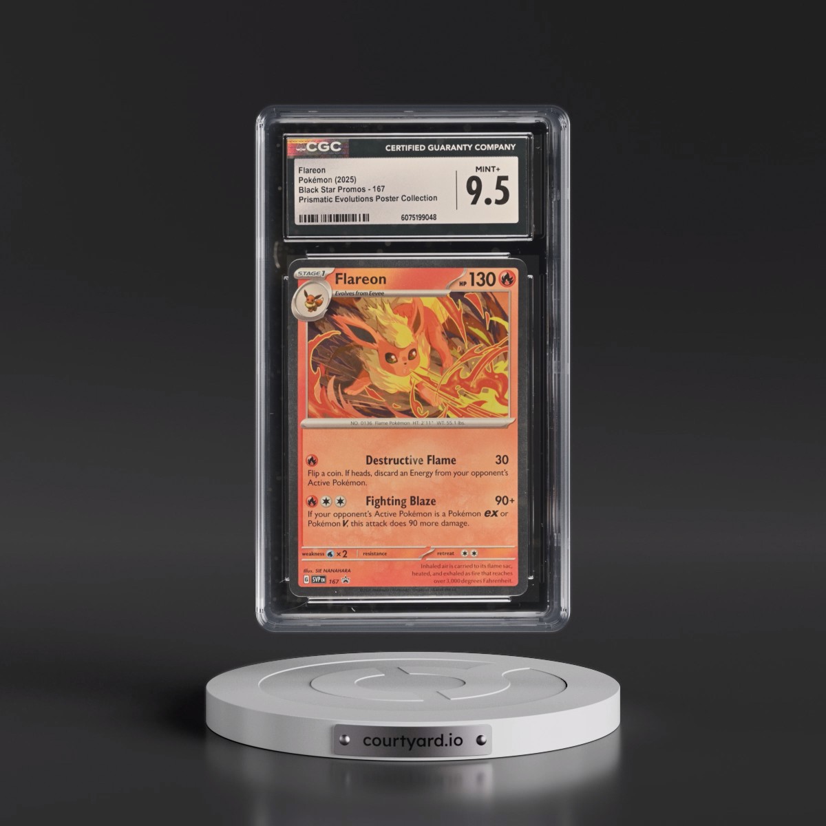 2023 Black Star Promos - Scarlet & Violet SVP EN #167 Flareon - Prismatic Evolutions Poster Collection (Cosmos Holo) (CGC 9.5 MINT+)