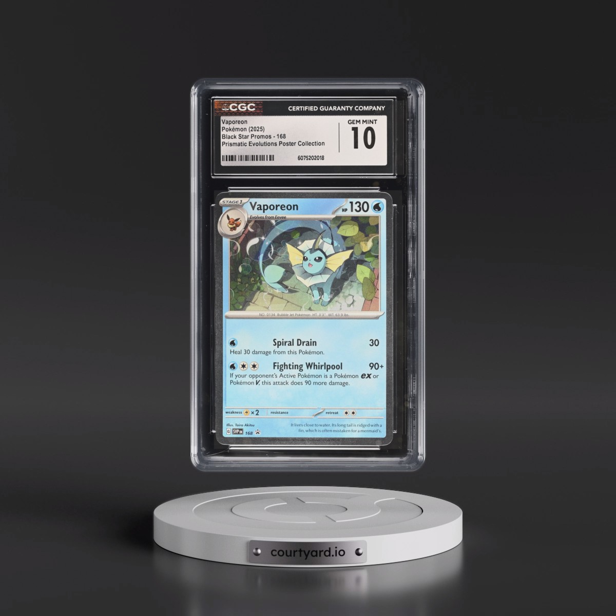 2023 Black Star Promos - Scarlet & Violet SVP EN #168 Vaporeon - Prismatic Evolutions Poster Collection (Cosmos Holo) (CGC 10 GEM MINT)