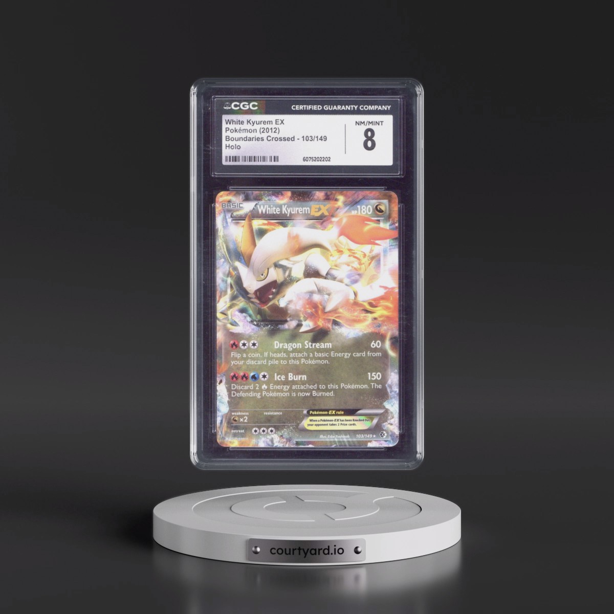 2012 Boundaries Crossed #103/149 White Kyurem EX - Holo (CGC 8 NM-MT)