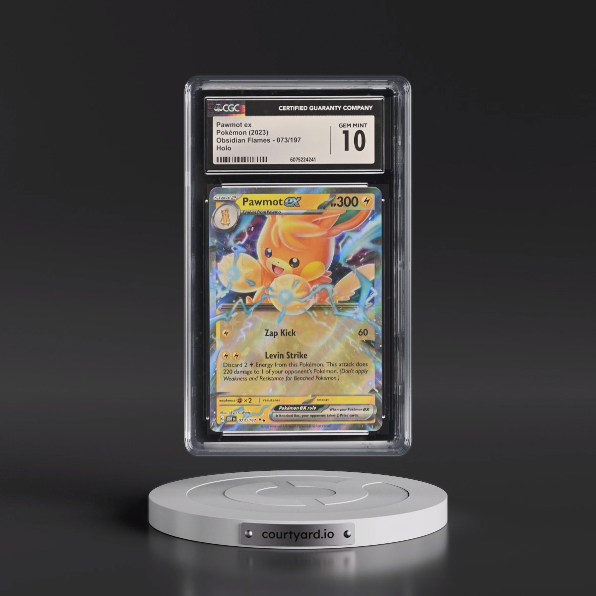 2023 Obsidian Flames - OBF EN #073/197 Pawmot ex - Holo (CGC 10 GEM MINT)