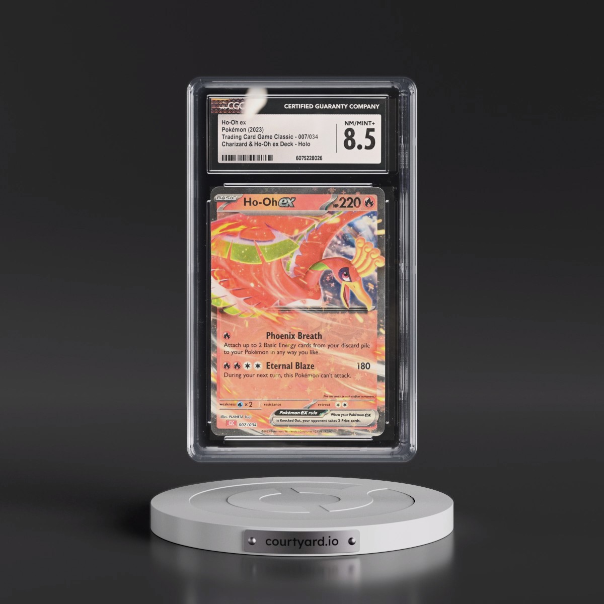 2023 Trading Card Game Classic - CLV, CLC, CLB #007/034 Ho-Oh ex - Charizard & Ho-Oh ex Deck - CLC Holo (CGC 8.5 NM-MT+)