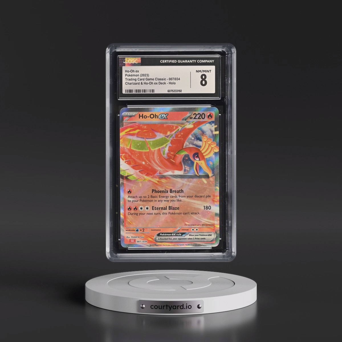 2023 Trading Card Game Classic - CLV, CLC, CLB #007/034 Ho-Oh ex - Charizard & Ho-Oh ex Deck - CLC Holo (CGC 8 NM-MT)