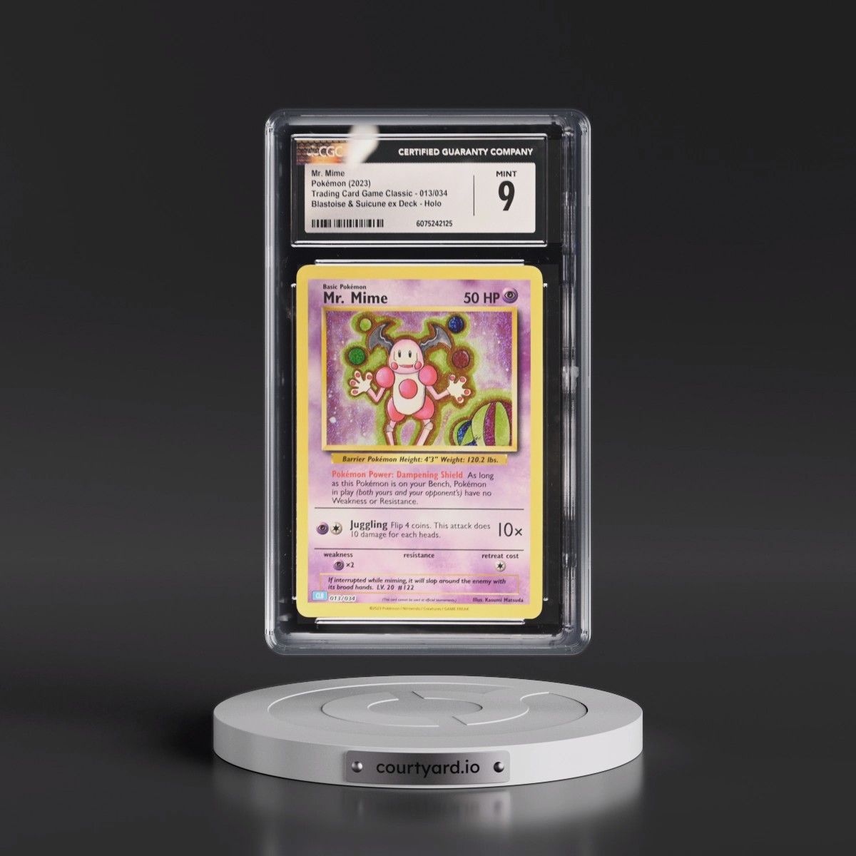 2023 Trading Card Game Classic - CLV, CLC, CLB #013/034 Mr. Mime - Blastoise & Suicune ex Deck - CLB Holo (CGC 9 MINT)