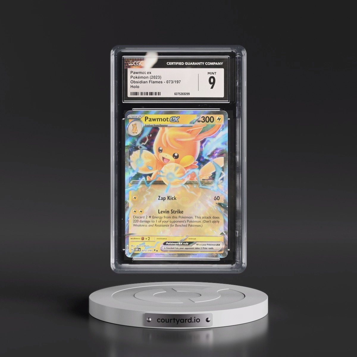 2023 Obsidian Flames - OBF EN #073/197 Pawmot ex - Holo (CGC 9 MINT)