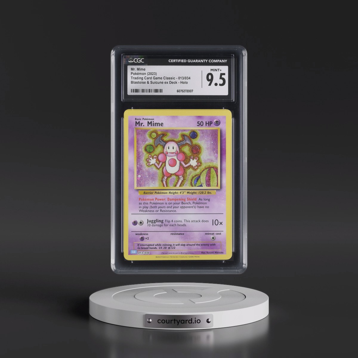 2023 Trading Card Game Classic - CLV, CLC, CLB #013/034 Mr. Mime - Blastoise & Suicune ex Deck - CLB Holo (CGC 9.5 MINT+)