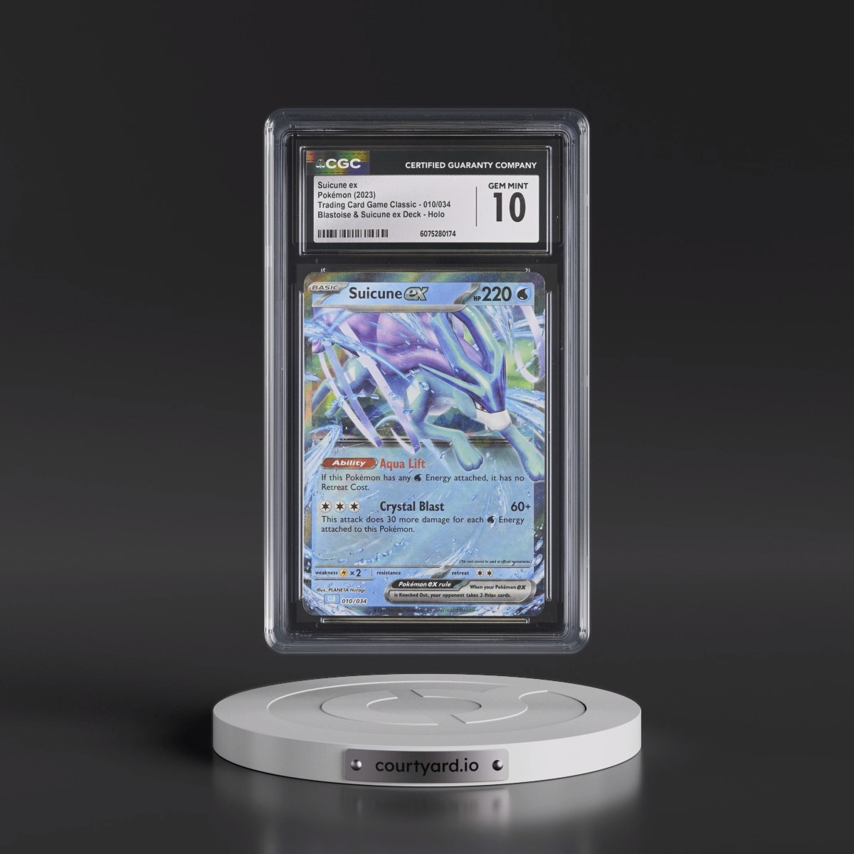 2023 Trading Card Game Classic - CLV, CLC, CLB #010/034 Suicune ex - Blastoise & Suicune ex Deck - CLB Holo (CGC 10 GEM MINT)