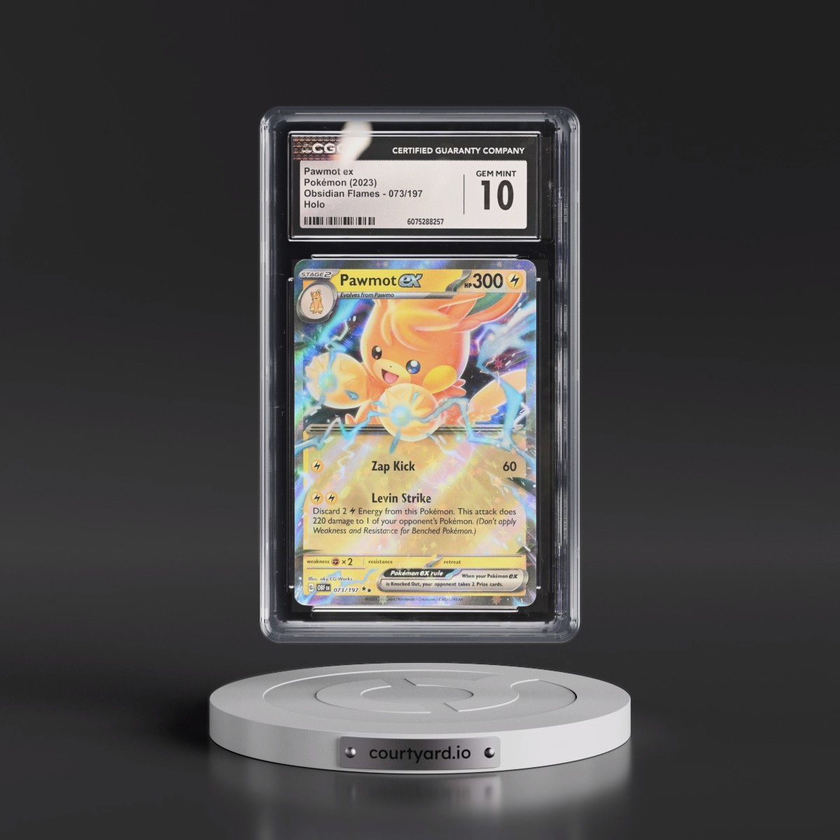 2023 Obsidian Flames - OBF EN #073/197 Pawmot ex - Holo (CGC 10 GEM MINT)