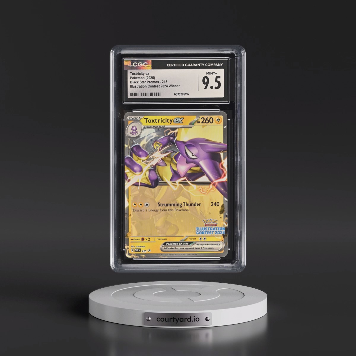 2025 Pokémon Svp EN-SV Black Star Promo #215 Toxtricity EX - Holo Illustration Contest 2024 (CGC 9.5 MINT+)