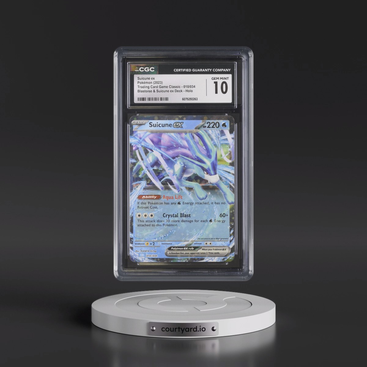 2023 Trading Card Game Classic - CLV, CLC, CLB #010/034 Suicune ex - Blastoise & Suicune ex Deck - CLB Holo (CGC 10 GEM MINT)