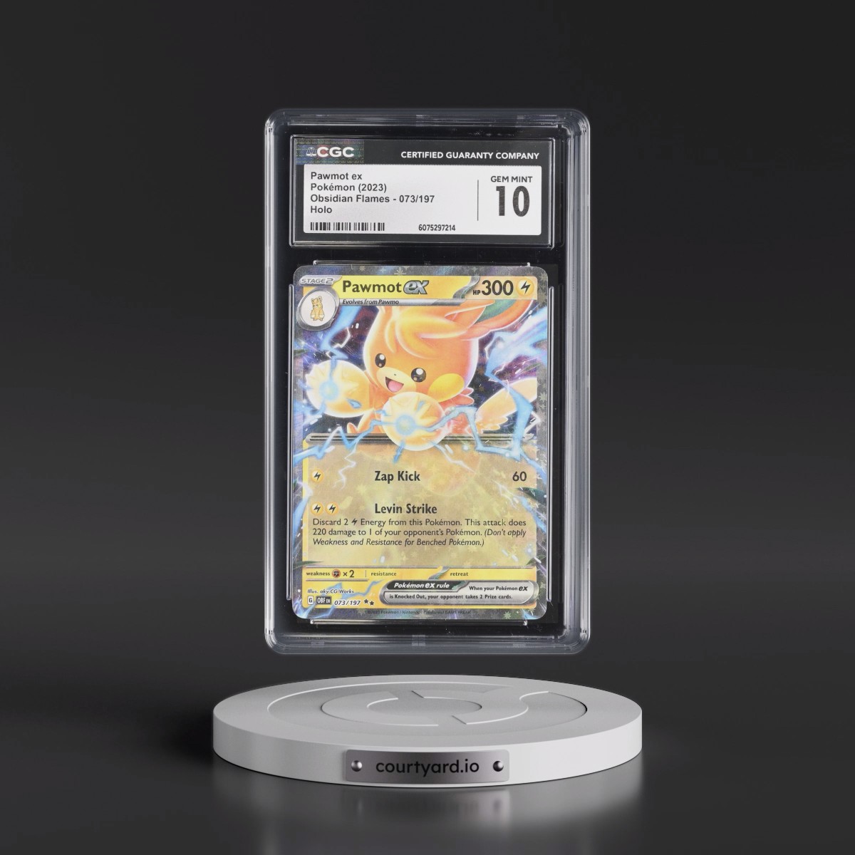 2023 Obsidian Flames - OBF EN #073/197 Pawmot ex - Holo (CGC 10 GEM MINT)