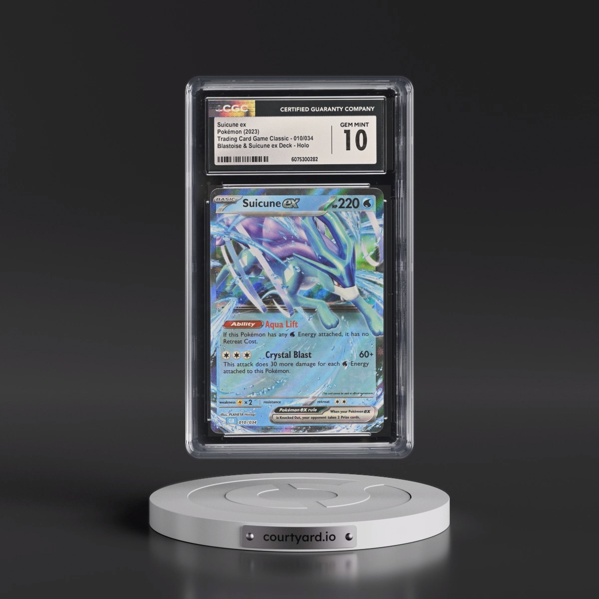 2023 Trading Card Game Classic - CLV, CLC, CLB #010/034 Suicune ex - Blastoise & Suicune ex Deck - CLB Holo (CGC 10 GEM MINT)