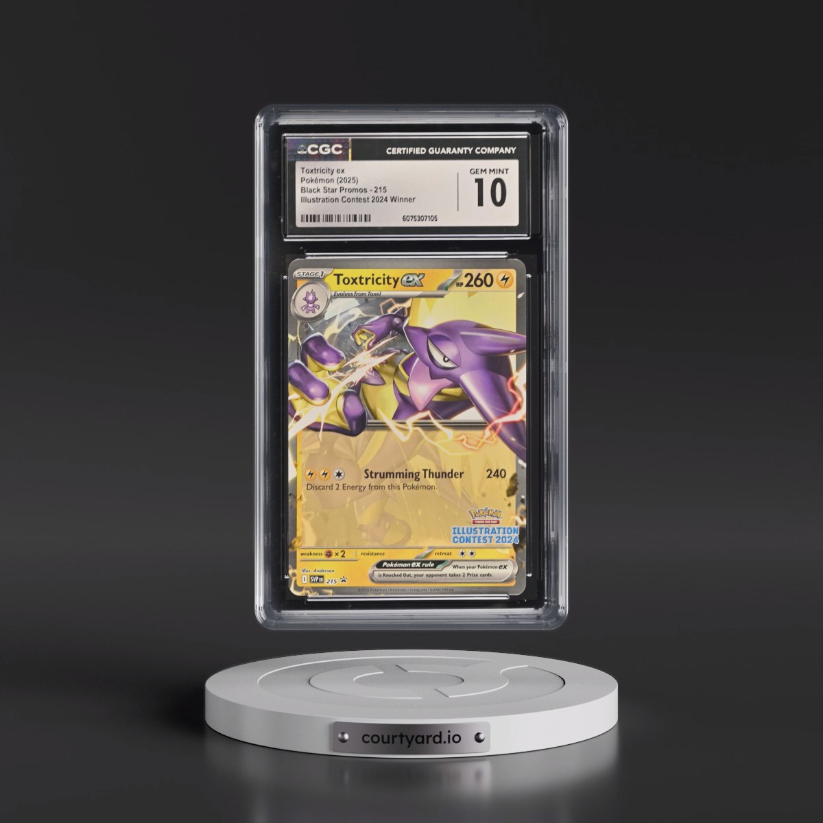 2025 Pokémon Svp EN-SV Black Star Promo #215 Toxtricity EX - Holo Illustration Contest 2024 (CGC 10 GEM MINT)