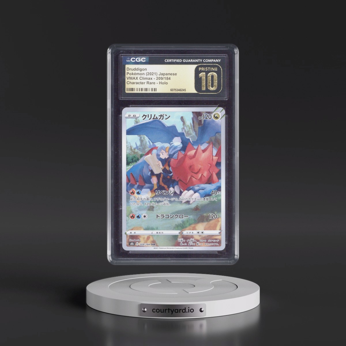2021 VMAX Climax #209/184 Druddigon - Character Rare Holo (CGC 10 PRISTINE)