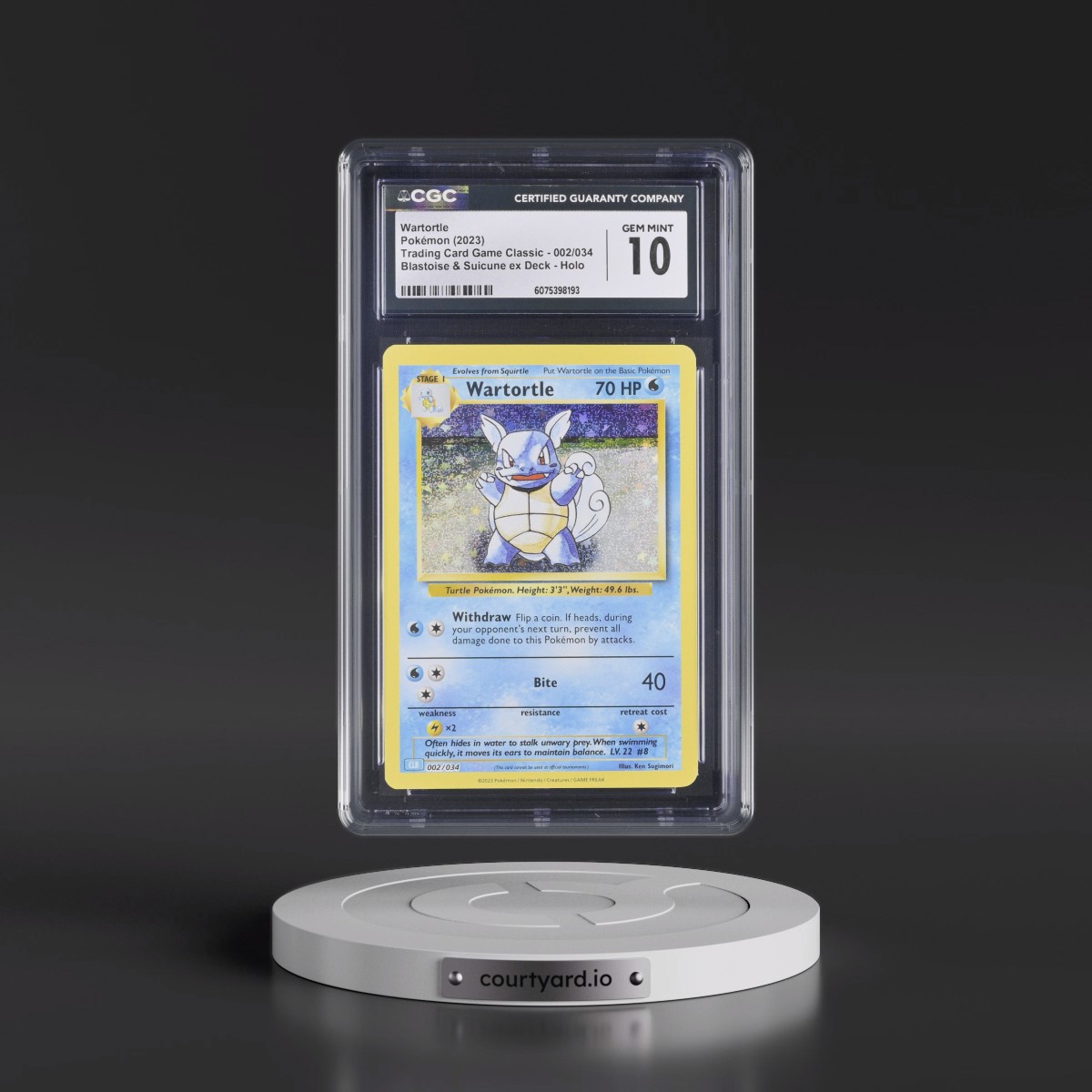 2023 Pokémon Clb-Trading Card Game Classic Blastoise & Suicune EX Deck #002 Wartortle (CGC 10 GEM MINT)